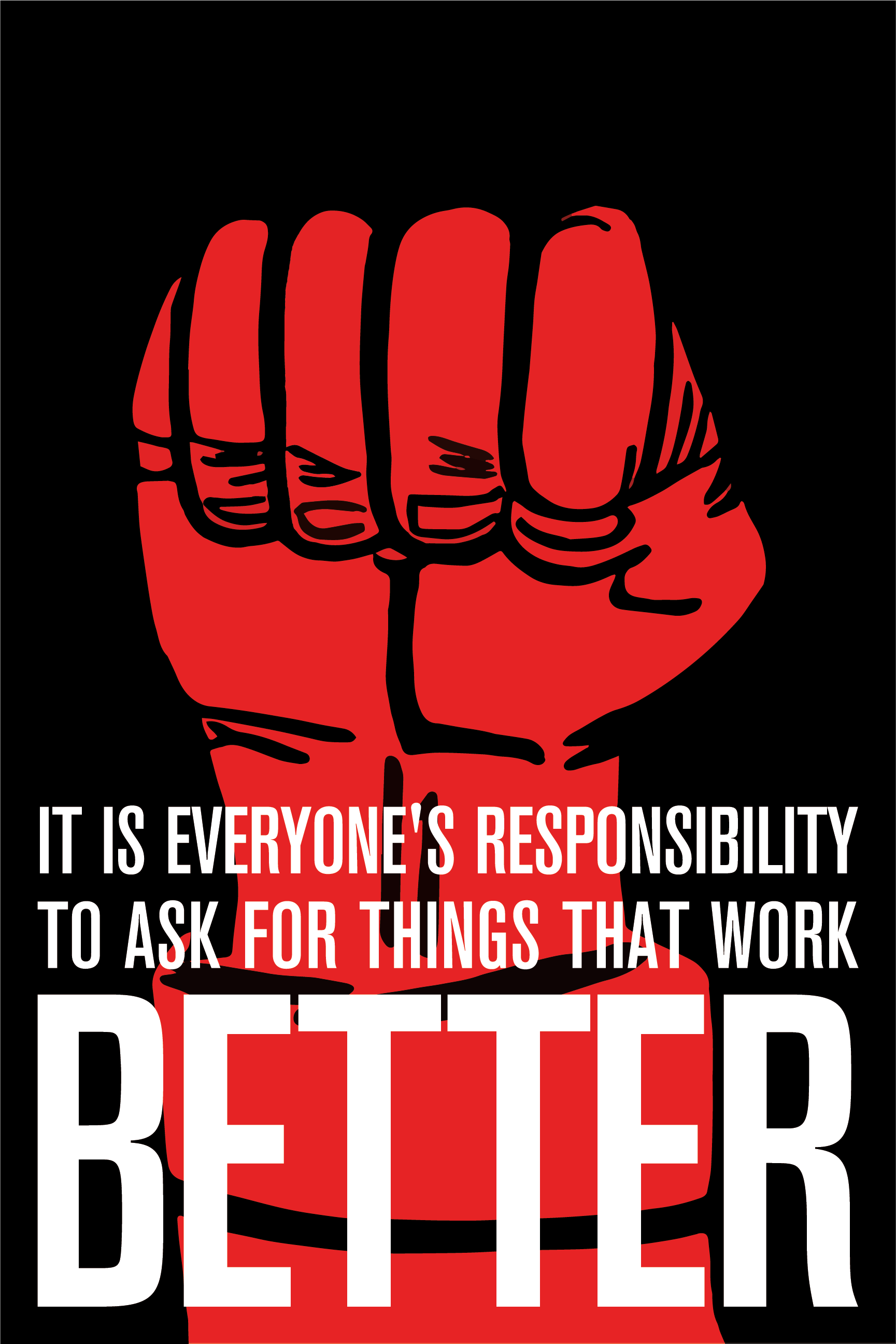 It is Everyones Responsibility to Ask for Things That Work Better Poster